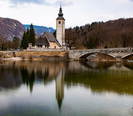 St. John the Baptist church in Ribicev Laz, Lake Bohinj, Gorenjska Region, Slovenia
