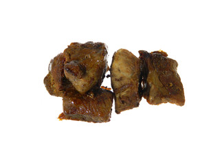 fried meat isolated on white background