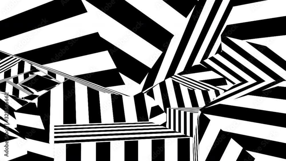 Poster black and white stripes. computer generated abstract background, 3d rendering backdrop