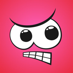 Creative design of angry expression illustration