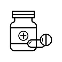 bottle pill icon vector template