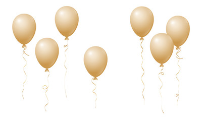 Flying balloons isolated decoration elements.