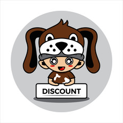 Dog mascot cute character s activity illustration