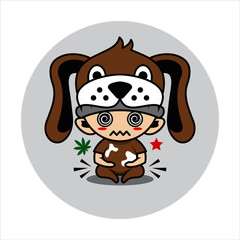 Dog mascot cute character s activity illustration