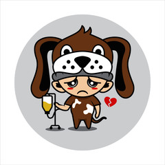 Dog mascot cute character s activity illustration