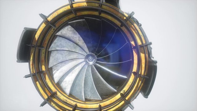jet engine turbine parts rotate