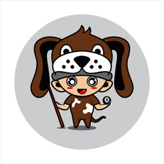 Dog mascot cute character s activity illustration