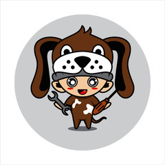 Fototapeta premium Dog mascot cute character s activity illustration