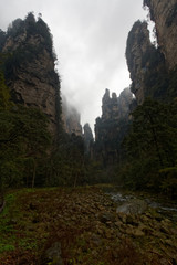 "Góry Awatarowe" w Chinach - Trekking w deszczu © Miroslaw