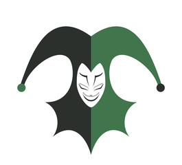 Creative design of harlequin face illustration