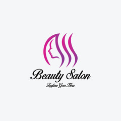 Beauty salon logo design template. Vector illustration