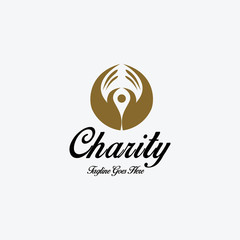 Charity logo design template. Vector illustration