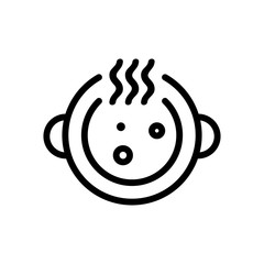 Fish soup icon vector. Thin line sign. Isolated contour symbol illustration