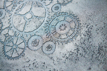 stylish cement wall textured background with decorative elements over surface