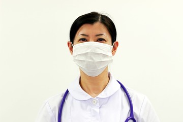 女性　看護師　ドクター　医療　マスク