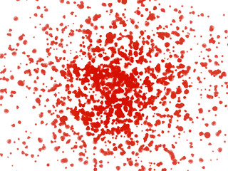 Fototapeta na wymiar abstract red splashes on a white background. blood splatter.