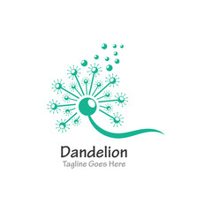 Dandelion flower logo  simple crative template vector design