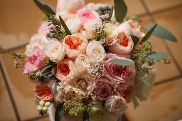 wedding bouquet of the bride. close up.