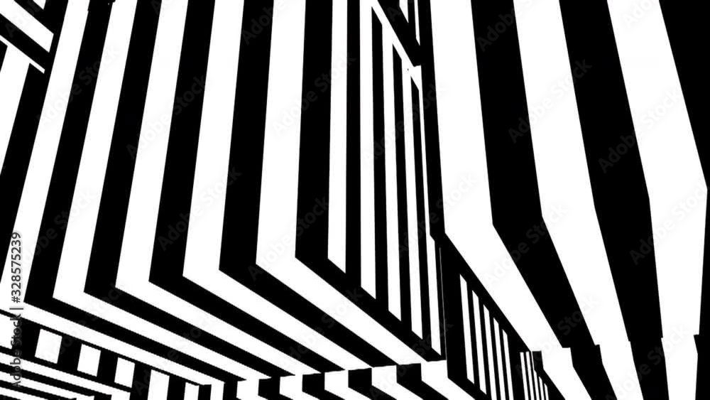 Poster black and white stripes. computer generated abstract background, 3d rendering backdrop