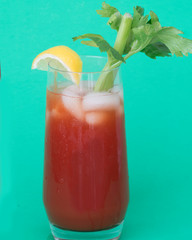 Delicious morning after bloody mary mix with vodka lettuce tomato juice lettuce for a refreshing drink