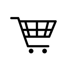 Black shopping cart icon. Vector illustration isolated on white background