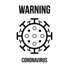 Black silhouette of a coronavirus sign. Vector illustration isolated on a white background. Coronavirus in China