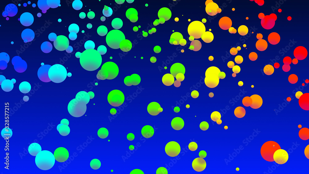 Poster abstract simple background with beautiful multi-colored circles or balls in flat style like paint bu