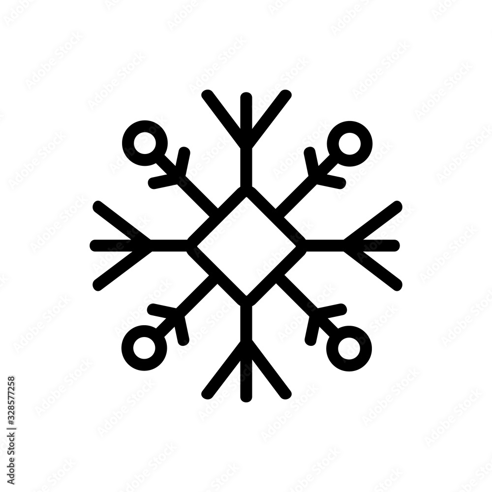 Poster snowflake icon vector. thin line sign. isolated contour symbol illustration