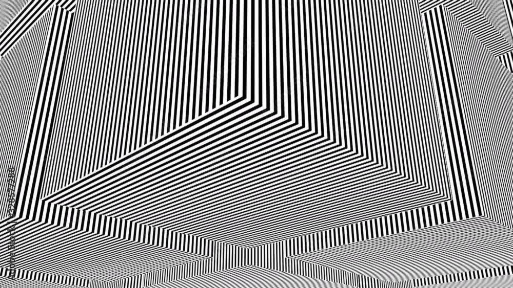 Poster black and white stripes. computer generated abstract background, 3d rendering backdrop