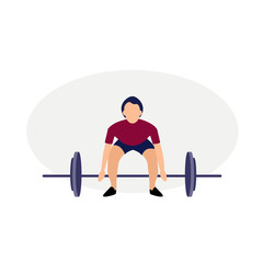 Fototapeta na wymiar Weightlifting character illustration. flat icon design element