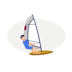 windsurfer character illustration. flat icon design element