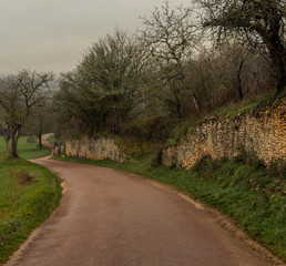 Small country road in France.