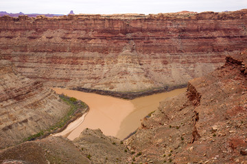 Confluence point overlook in Needles District, Colorado River and Green River, Canyonlands National Park, Utah, USA