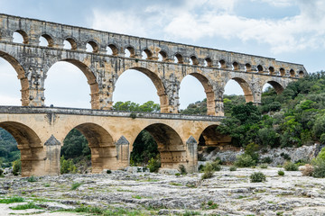Fototapeta premium Pont du Gard is a part of Roman aqueduct in southern France