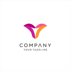 V logo, Letter V logo with colorful design, Business logo