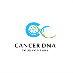 Vector Design Concept of DNA Logo. Creative DNA  Cancer Logo Template. Symbol Icons, Idea logo design inspiration