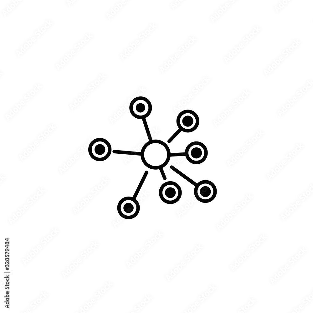 Poster global networking icon on white background