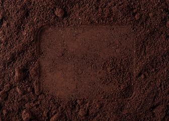 Pile of powdered, instant coffee background and texture