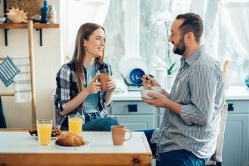 Lovely morning in the kitchen stock photo