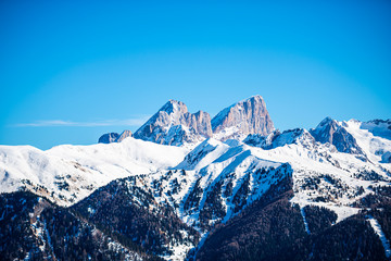 Winter landscape in Dolomites Mountains, Italy