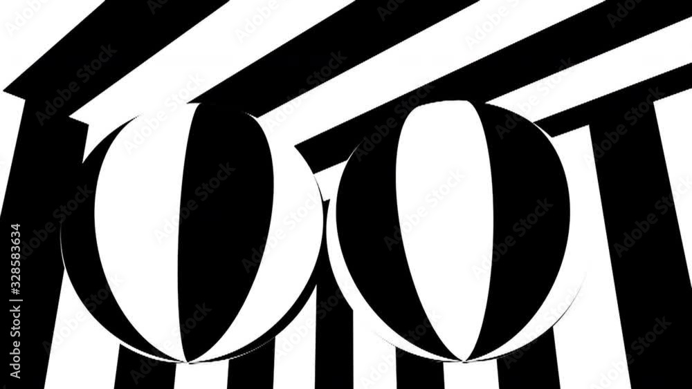 Poster black and white stripes. computer generated abstract background, 3d rendering backdrop