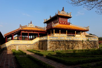Obraz premium Back of a vietnamese imperial palace at Hue, Vietnam