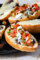 Molletes, Vegetarian Mexican Food With Beans and Cheese