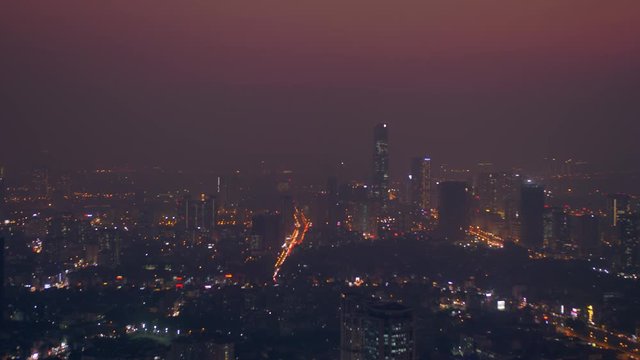 Hanoi seen from bigest building. Hanoi night landscape, Vietnam