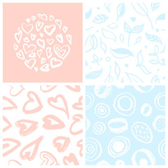 Beauty pattern background for cosmetic banner. Vector hearts pattern. Beauty salon brand. Wedding salon identity design. Cosmetic label tag. Template sales banner. Special offer price.