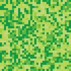 Pixel mosaic seamless pattern. Repeating texture with green colored square points. Geometric vector background.