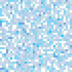Pixel mosaic seamless pattern. Repeating texture with blue colored square points. Geometric vector background.