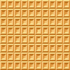 Wafer seamless pattern. Baked waffle repeating texture. Stylized flat style background for baked goods or ice cream design. Vector eps8 illustration.