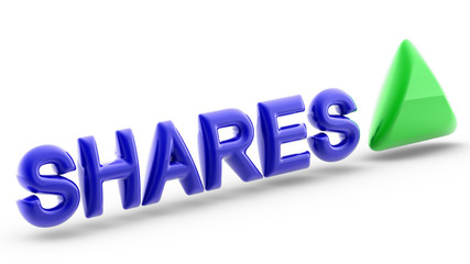 Share is a unit of account for various investments. It often means the stock of a corporation, but also mutual funds, limited partnerships, and real estate investment trusts. 3D Illustration.