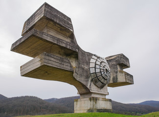 The Monument to the Revolution of the People of Moslavina in Bjelovar-Bilogora County, central Croatia - a Yugoslavia era world war two memorial 
